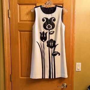 Victoria Beckham Black and White Floral Mini Dress